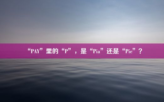 “PAY”里的“P”，是“Pia”还是“Pie”？