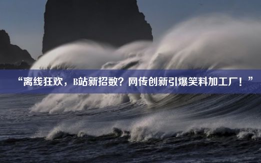 “离线狂欢，B站新招数？网传创新引爆笑料加工厂！”