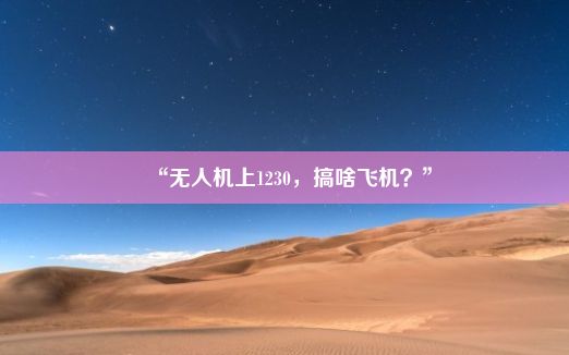 “无人机上1230，搞啥飞机？”