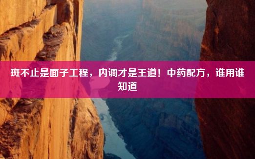 斑不止是面子工程，内调才是王道！中药配方，谁用谁知道