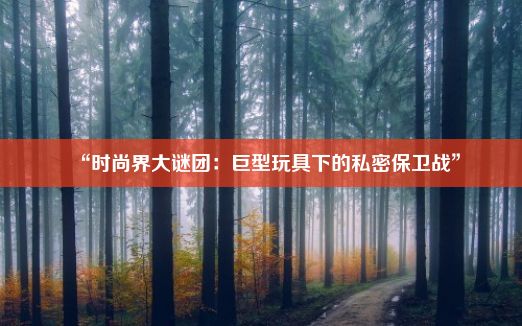 “时尚界大谜团：巨型玩具下的私密保卫战”