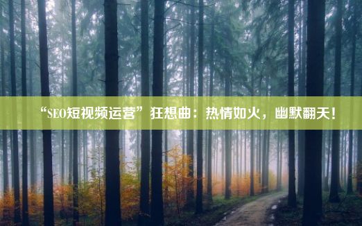 “SEO短视频运营”狂想曲：热情如火，幽默翻天！