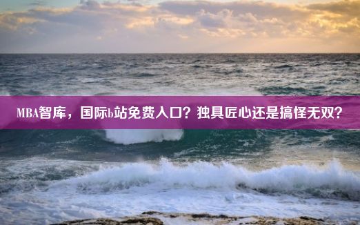 MBA智库，国际b站免费入口？独具匠心还是搞怪无双？