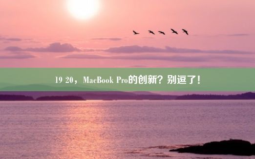 19 20，MacBook Pro的创新？别逗了！