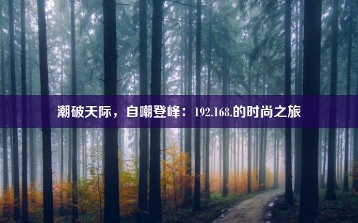 潮破天际，自嘲登峰：192.168.的时尚之旅