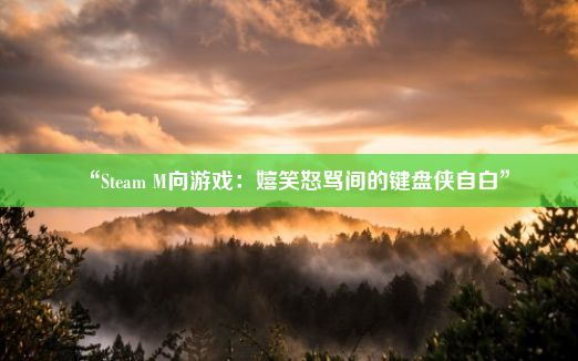 “Steam M向游戏：嬉笑怒骂间的键盘侠自白”