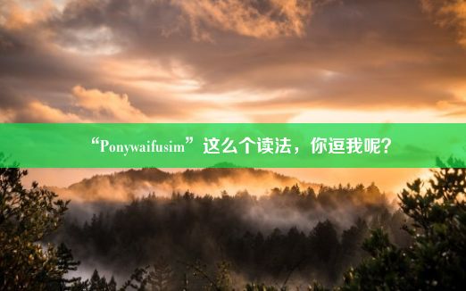 “Ponywaifusim”这么个读法，你逗我呢？