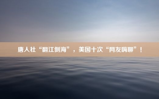 唐人社“翻江倒海”，美国十次“网友嗨聊”！